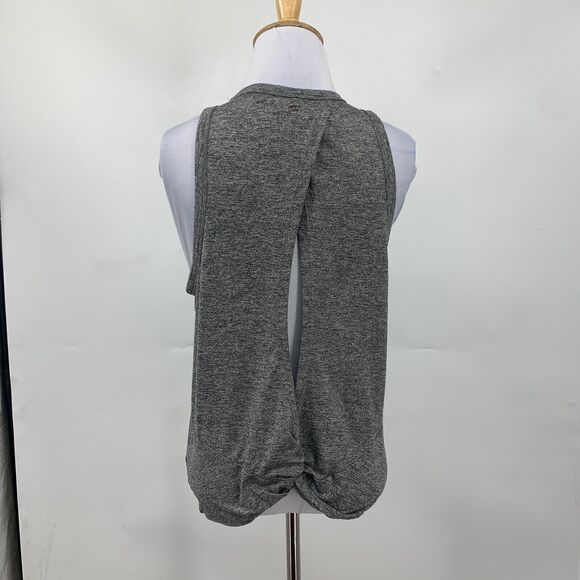 Fabletics Tank Top Women S Small Heather Grey Cutout Twist Back Sleeveless Shirt - Picture 5 of 12